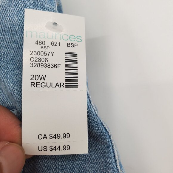 M Jeans By Maurices 25" Wide Leg Crop Women Size 20W Regular High Rise Stretch - Picture 4 of 14